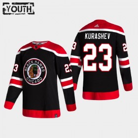 Lasten NHL Chicago Blackhawks Pelipaita Philipp Kurashev 23 2020-2021 Reverse Retro Authentic